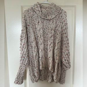 Moon and Madison oversized beige loose turtle neck sweater. Size L